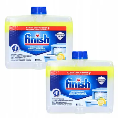Produktbild von Finish Spülmaschinenreiniger Lemon 2 x 250 ml gegen Fett und Kalk