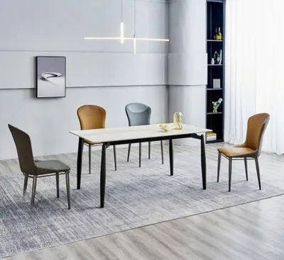 Produktbild von Essgruppe Moderner Esstisch Designer 6x Textilstühle Einsitzer Tische