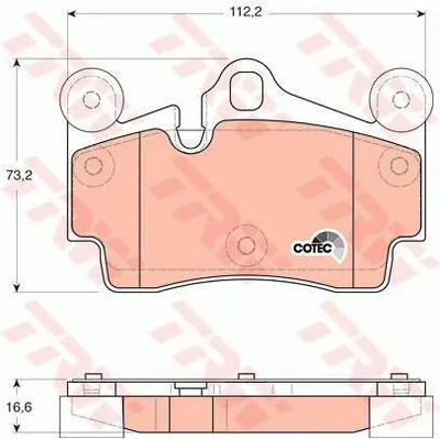 Produktbild von Trw Bremsbelagsatz, Scheibenbremse Hinterachse GDB1653