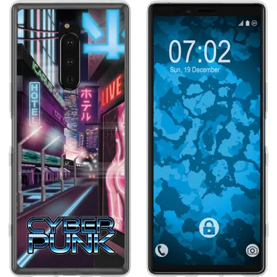 Produktbild von PhoneNatic Case kompatibel mit Sony Xperia 1 Silikon-Hülle Retro Wave Cyberpunk.01 M4