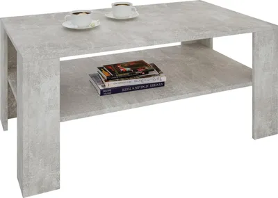 Produktbild von Couchtisch Wohnzimmertisch ANIMO in Beton Optik mit Ablage, 100 x 60 cm