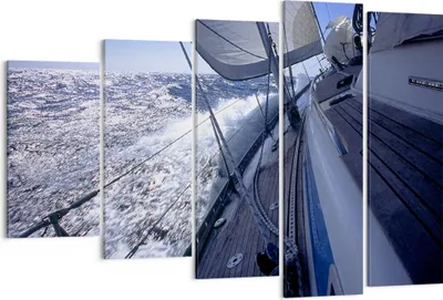 Produktbild von Bild auf Leinwand - Leinwandbild - Boot Ozean Reise Yacht - 150x100cm - Wand Bild - Wanddeko - Leinwanddruck - Bilder - Kunstdruck - Wanddekoration - Leinwand bilder - Wandkunst - EG150x100-0373