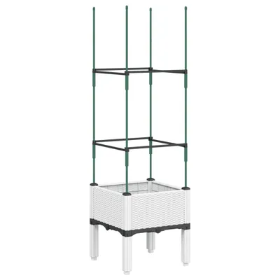 Produktbild von Pflanzkübel mit Rankgitter Weiß 40x40x142,5 cm PP