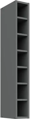 Produktbild von Hoher offener Hängeschrank LUNARA – Breite 15 cm, Anthrazit