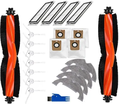 Productafbeelding van PolkaHome® Accessoireset voor Robotstofzuigers -22-delige – Hoofdborstel, Zijborstels, HEPA-filters, Stofzakken & Dweilpads – Compatibel