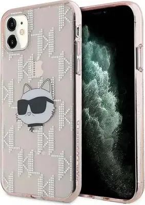 Produktbild von Karl Lagerfeld Klhcn61Hklpchp Iphone11 / Xr 6.1 Rosa Hardcase Iml Choupette Kopf & Monogramm