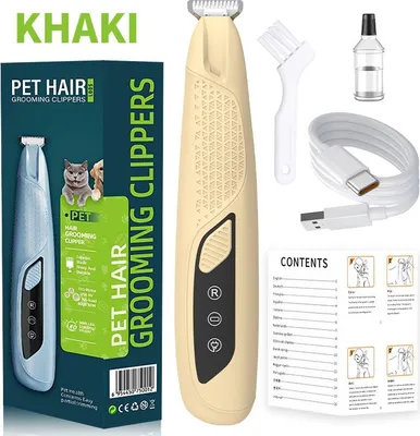 Produktbild von INF Tierhaarschneider für Pfoten – ABS, 16,5cm, LED, für Hunde & Katzen Khaki