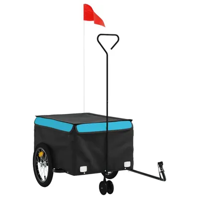 Produktbild von vidaXL Fahrradanhänger Schwarz und Blau 45 kg Eisen