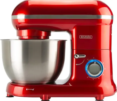 Productafbeelding van Bourgini Classic Kitchen Chef Keukenmachine - 4.5L Mengkom - Keukenmixer - Keukenrobot - 1300W- Rood