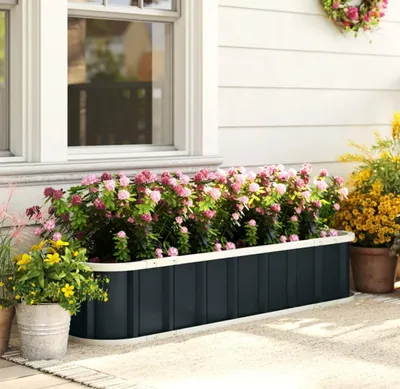Produktbild von Hochbeet, Pflanzbeet mit Klickverschlüssen Gefaltete Kante 136 x 52 x 31 cm