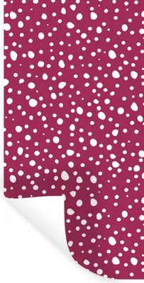Produktbild von MuchoWow® Wandtattoo Wandsticker Wandaufkleber Tupfen - Rot - Weiß 80x160 cm Selbstklebend und Repositionierbar - Sticker - Dekorfolie