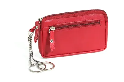 Produktbild von LEAS Schlüsseltasche mit 2 Ringen und 2 Fächern Echt-Leder, rot Special Edition