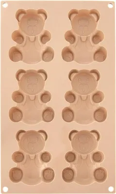 Obrázek produktu pro Orion | Silikonová forma - Forma na sušenky - Pečicí forma - Forma na muffiny - Béžová - Medvídci - 30x17,5x2 cm