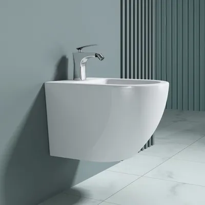 Produktbild von doporro WC-Bidet Düren179 Weiß 48,5x36x36cm aus Keramik Wand-Bidet mit Überlauf