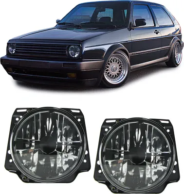 Produktbild von Klarglas Scheinwerfer mit Fadenkreuz Schwarz Smoke für VW Golf 2 83-91
