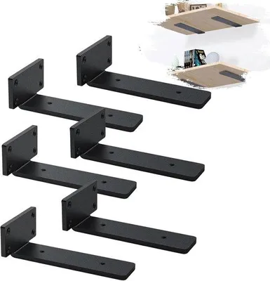 Produktbild von Famanu Wandregalträger Set von 6 - Robuste Industrielle Regalhalter aus Edelstahl (20 cm)