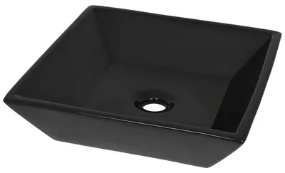 Imagen del producto de vidaXL Lavabo de cerámica, cuadrado, negro, 41,5 x 41,5 x 12 cm