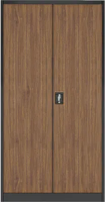 Produktbild von 4er Set Aktenschrank C001H Büroschrank Metallschrank Stahlschrank Werkzeugschrank Stahlblech Pulverbeschichtet Flügeltürschrank Abschließbar 195 cm x 90 cm x 40 cm Farbe;a Anthrazit/Holzoptik