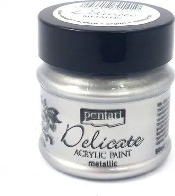 Obrázok produktu pre Metalická farba Delicate - Pentart - strieborná / strieborná 50ml