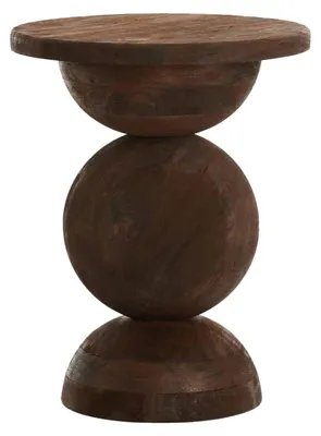Zdjęcie produktu dla Light & Living MIRTO stolik boczny z ciemnego matowego drewna – Ø40x50 cm