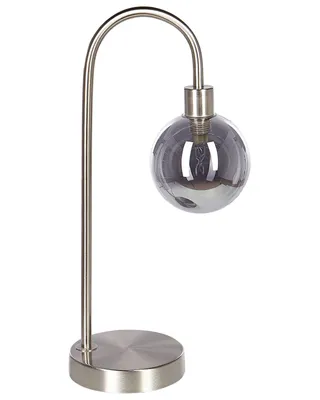 Obrázek produktu pro BELIANI Stolní lampa stříbrná ocel a sklo stínidlo kulaté noční lampa stolní světlo moderní glamour design