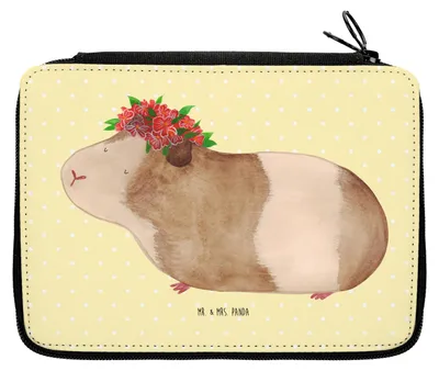 Produktbild von Mr. & Mrs. Panda Etui Meerschweinchen Weisheit - Gelb Pastell - Geschenk, Spruch, Bleistiftetui, Wunderland, Wunder, Lustige Sprüche, Federmäppchen, Motivation, Mäppchen