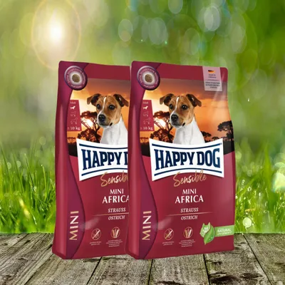 Produktbild von Happy Dog Sensible MINI Africa 2 x 4 kg
