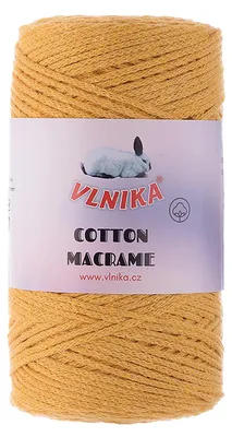 250g Strickgarn Cotton Macrame Unifarben gelb