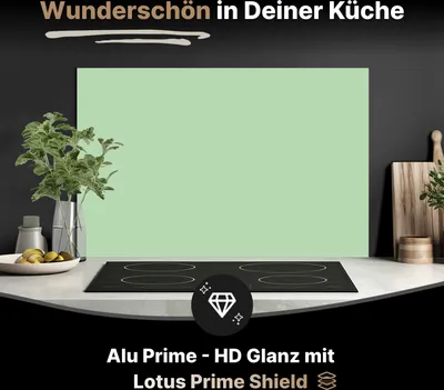 Produktbild von Spritzschutz Küchenrückwand aus Aluminiumverbund Glanz - 3mm - 100x40 cm  - Uni Pastellgrün