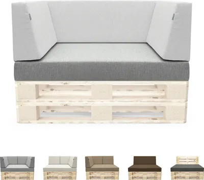 Produktbild von novely® PANERO Palettenkissen | Sitzkissen Rückenkissen Palettensofa-Auflagen | abnehmbarer Bezug | Kaltschaum | Indoor & Outdoor - A) Variante: Sitzkissen (120x80x14 cm) | B) Farbe: 08 Grau