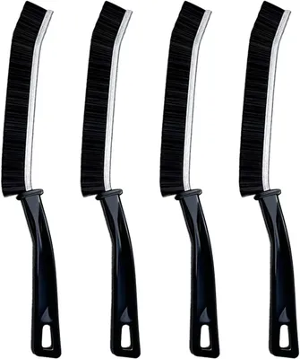 Produktbild von Fugenbürste - 4 Stück - 23 cm - Fugenreinigungsbürste mit Griff - Reinigungsbürste für Bad, Küche, Fliesen und Fenster