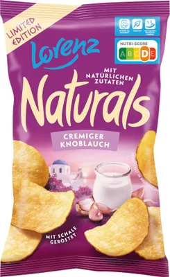 Zdjęcie produktu dla Bahlsen Naturals Creamy Garlic Potato Crisps 95g opakowanie