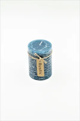 Produktbild von Rustik Stumpenkerze Petrol 100 x 70 mm durchgefärbt Gastro Kerzen