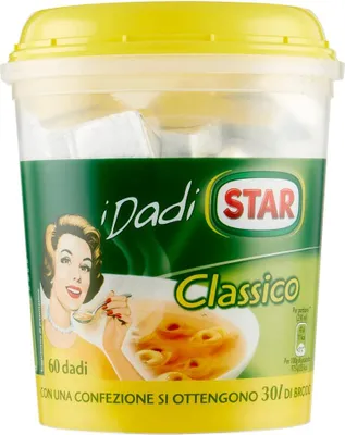 Produktbild von Star I Dadi Classico Brühwürfel Packung mit 60 Würfeln,Etwa 30 Liter Brühe werden erhalten,600g Lebensmittelzubereitung für Brühe
