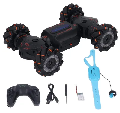 Obrázek produktu pro RC akční auto, dálkové ovládání 2,4 GHz, senzor gest, hračka, terénní vozidlo s oboustranným otáčením, otočka o 360 stupňů, oranžové