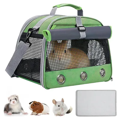Haustiertragetasche, Transportbox für Katzen, 35x23x25 cm, Grün