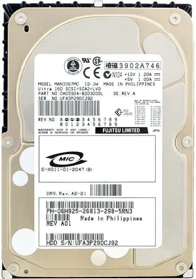 Produktbild von Festplatte Dell 36GB MAN3367MC SCSI 80PIN 10000Rpm 3.5'' Zoll 06H925