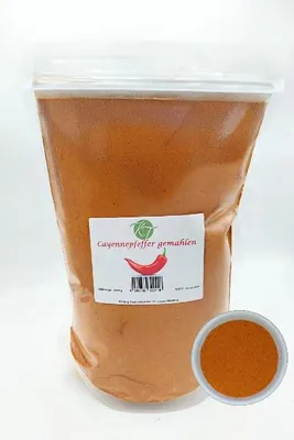 Produktbild von KT 1000 g / 1 Kg Cayennepfeffer Chilies gemahlen 12.000-16.500 SHU - 1A Qualität