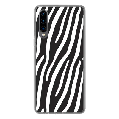 Produktbild von MuchoWow® Handyhülle Schutzhülle Hülle für Huawei P30 Tiere - Zebradruck - Schwarz Silikon Softcase Handy Hülle - Kartenbesitzer