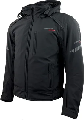 Produktbild von Roleff RO1513 Softshell Motorradjacke mit abnehmbarer Kapuze – Wasserdicht, atmungsaktiv & mit Protektoren  Roleff Größe: M,