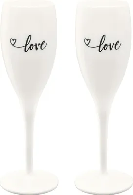 Productafbeelding van Set van 2 champagneglazen met opdruk "CHEERS No. 1 LOVE EDITION" van Koziol