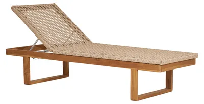 Produktbild von home24 Sonnenliege - Braun - Rattan - Massivholz - 65 x 38 x 190 cm