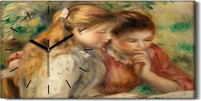 Produktbild von Wanduhr Uhr Wandbild Leinwand 60x30 Malerei Frauen Mädchen Bäume Kunst - schwarze Hände