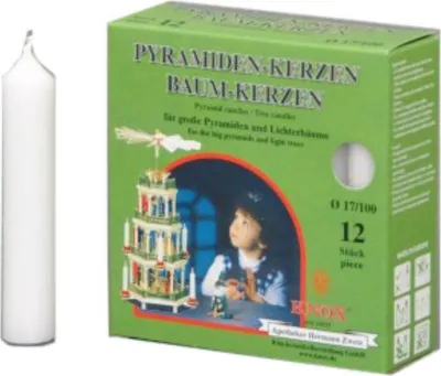 Produktbild von Knox Pyramidenkerzen weiß 17 x 100 mm, 12 Stück