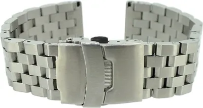 Produktbild von Minott Uhrenarmband 20mm > Edelstahl massiv silbern matt gleichlaufend