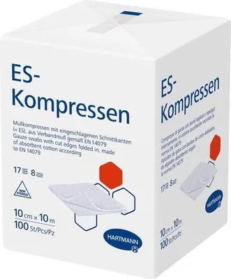 Produktbild von Hartmann ES-Kompressen verschiedene Größen, unsteril - 10 x 10 cm | Packung (100 Kompressen)