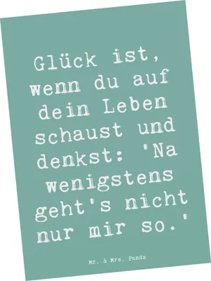 Produktbild von Mr. & Mrs. Panda Postkarte Spruch Glück Gemeinsam - Meeresbrise - Geschenk, Lebensfreude, Postkarten, Stimmung, Fotokarte, Ansichtskarten, Magie der kleinen Dinge, Zitat