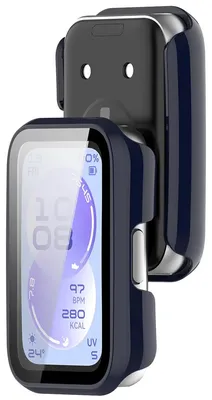 Produktbild von Schutzhülle mit Glas für Huawei Band 11, Bizon Case Watch Adamo, Blau