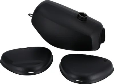 Zdjęcie produktu dla Zestaw zbiornika + pokrywa boczna Enduro, mat RAL 9005 czarny - dla Simson S51e, S70e