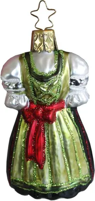 Produktbild von INGE-GLAS Weihnachts-Anhänger grünes Dirndl | IG-1-045-12